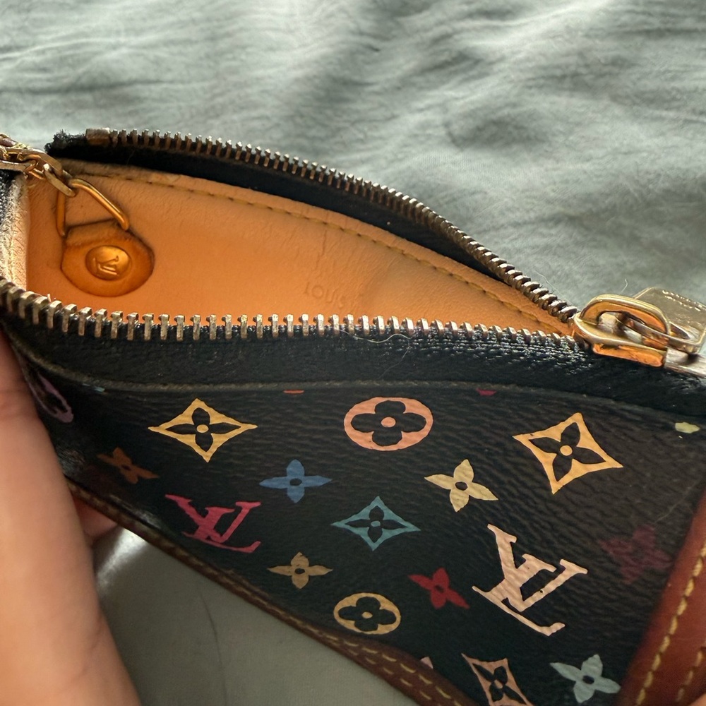 Louis Vuitton Black Multicolor Monogram Key Pouch Cles Pochette - Picture 5 of 7